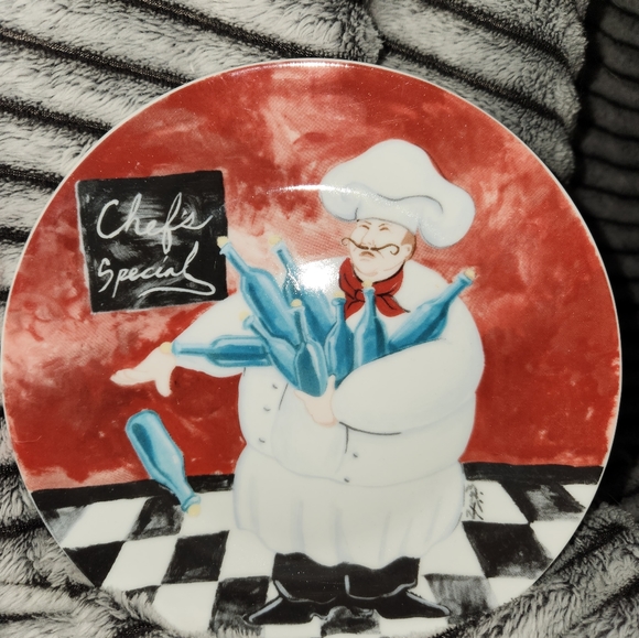 Fat Boy Chef Set of 4 Dessert plate porcelain home essentials and beyond - Picture 5 of 11